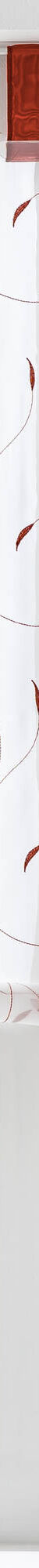 Store fine broderie feuilles (terracotta / blanc) Store fine broderie feuilles (terracotta / blanc)